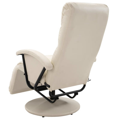 vidaXL TV Massage Recliner Cream White Faux Leather