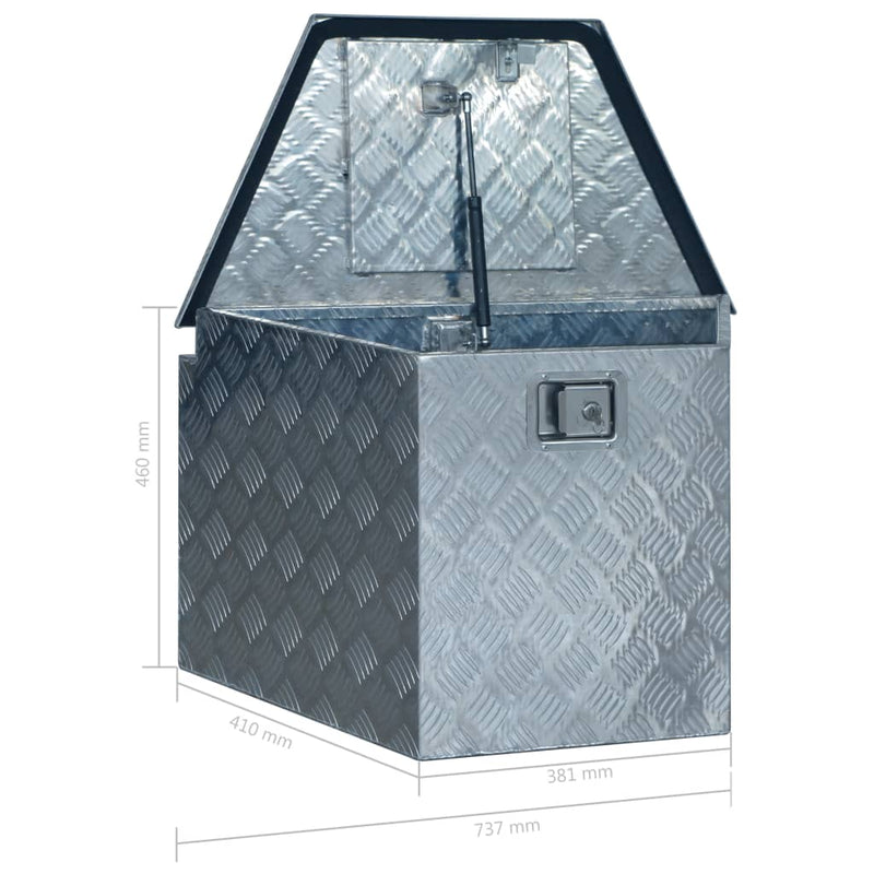 vidaXL Aluminium Box 737/381x410x460 mm Silver