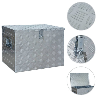 vidaXL Aluminium Box 48.5x14x20 cm Silver