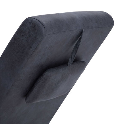 vidaXL Chaise Longue with Pillow Grey Faux Suede Leather