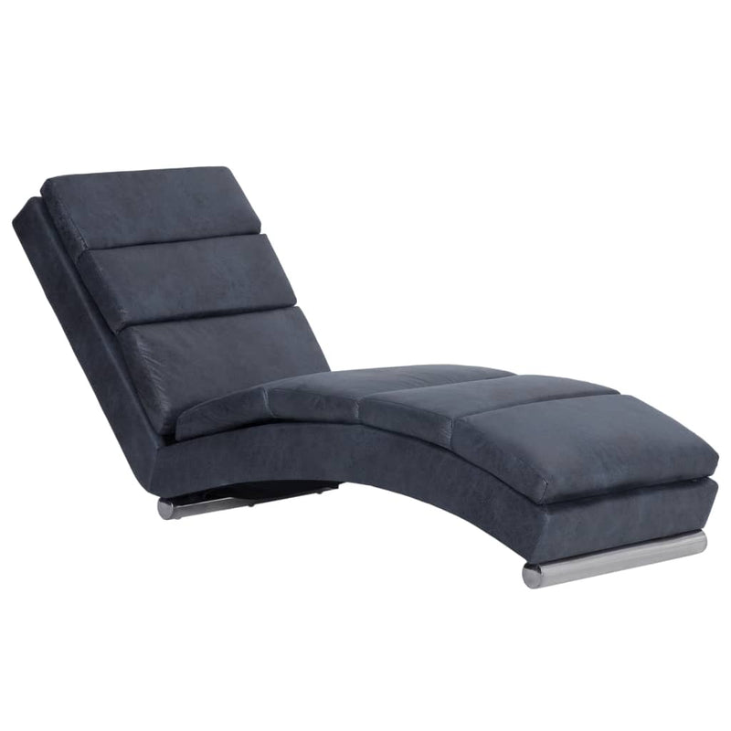 vidaXL Chaise Longue Grey Faux Suede Leather