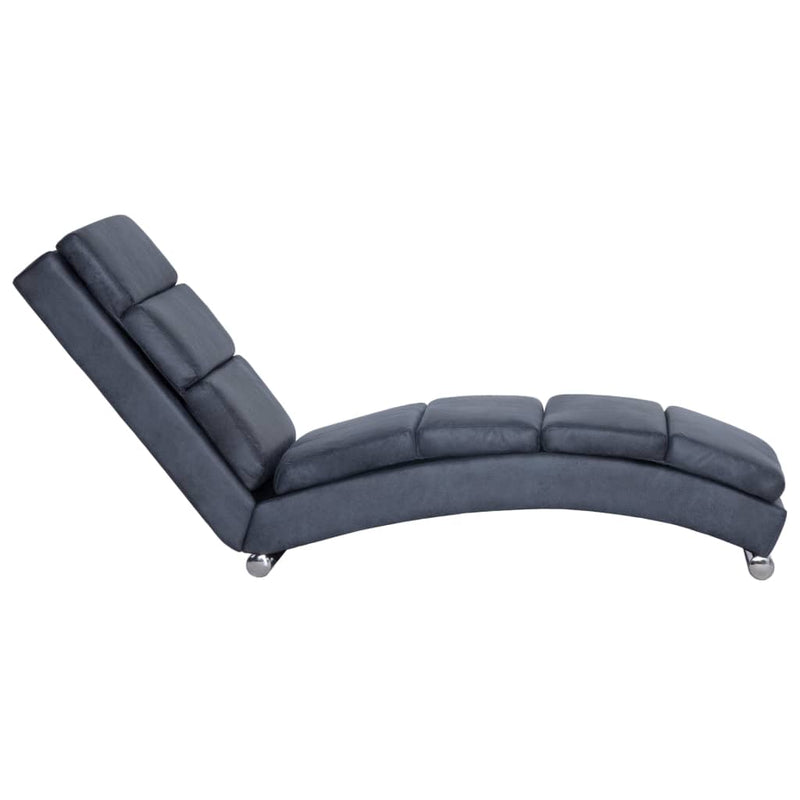 vidaXL Chaise Longue Grey Faux Suede Leather