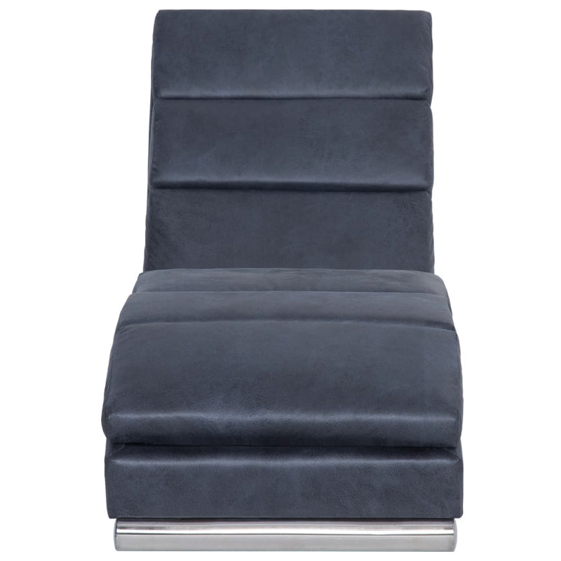 vidaXL Chaise Longue Grey Faux Suede Leather