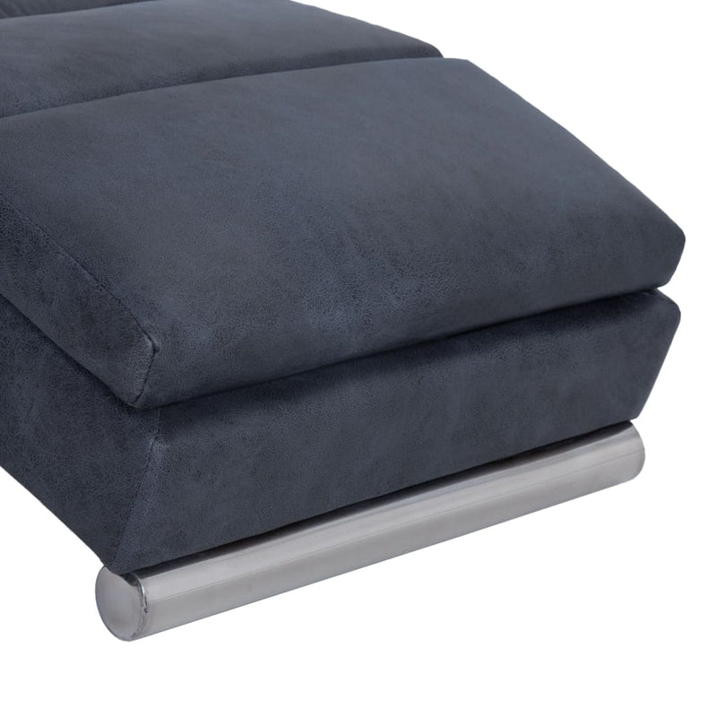 vidaXL Chaise Longue Grey Faux Suede Leather