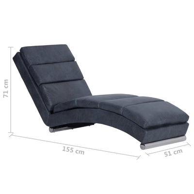 vidaXL Chaise Longue Grey Faux Suede Leather