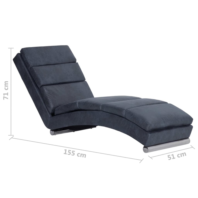 vidaXL Chaise Longue Grey Faux Suede Leather