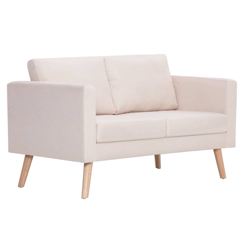 vidaXL 2-Seater Sofa Fabric Cream