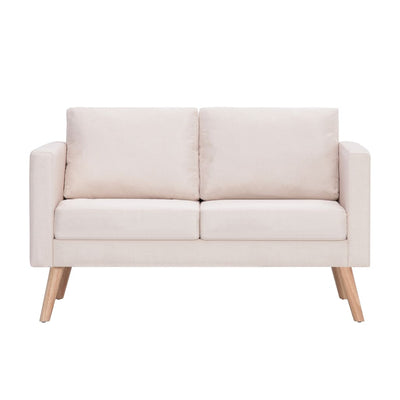 vidaXL 2-Seater Sofa Fabric Cream