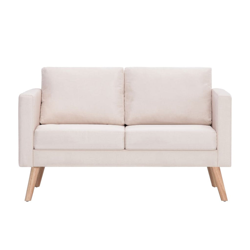 vidaXL 2-Seater Sofa Fabric Cream
