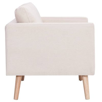 vidaXL 2-Seater Sofa Fabric Cream