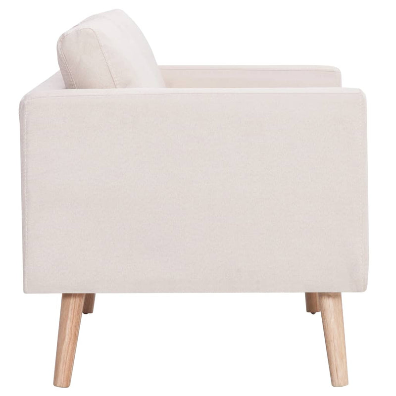 vidaXL 2-Seater Sofa Fabric Cream