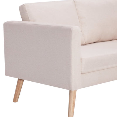 vidaXL 2-Seater Sofa Fabric Cream