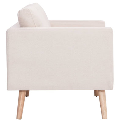 vidaXL 3-Seater Sofa Fabric Cream