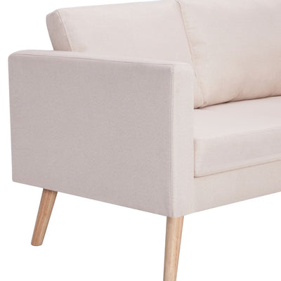 vidaXL 3-Seater Sofa Fabric Cream