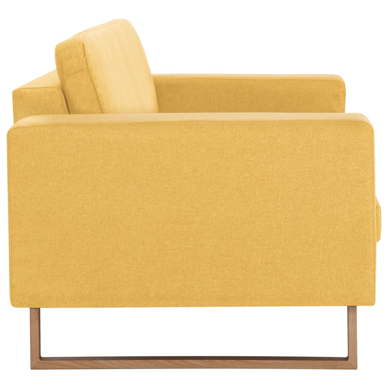 vidaXL 3-Seater Sofa Fabric Yellow