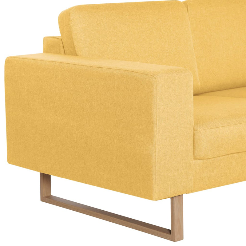 vidaXL 3-Seater Sofa Fabric Yellow