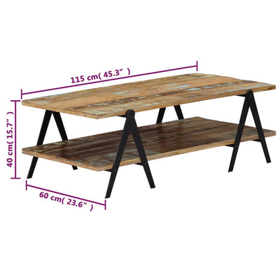 vidaXL Coffee Table 115x60x40 cm Solid Reclaimed Wood