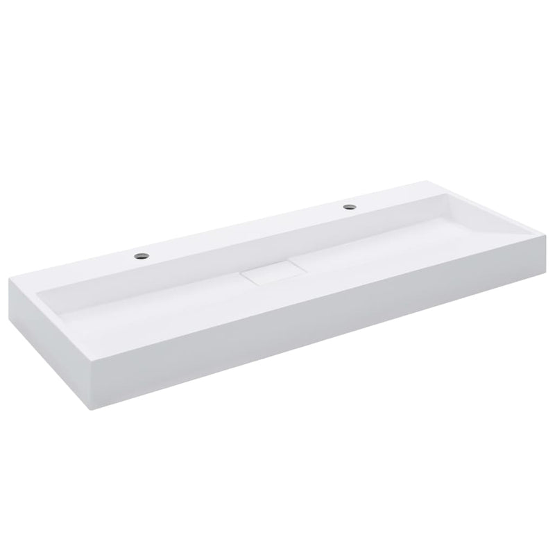 vidaXL Wash Basin 120x46x11 cm Mineral Cast/Marble Cast White