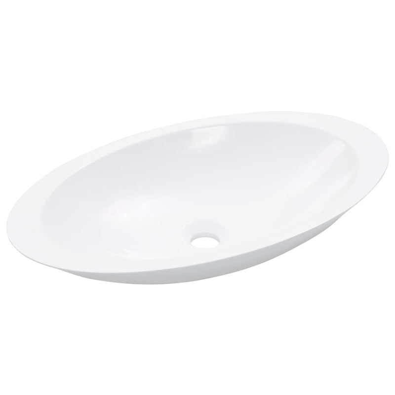 vidaXL Wash Basin 59.3x35.1x10.7 cm Mineral Cast/Marble Cast White