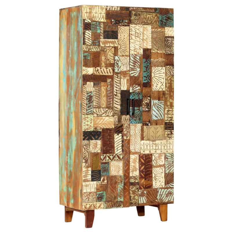 vidaXL Hand Carved Highboard 85x45x180 cm Solid Reclaimed Wood