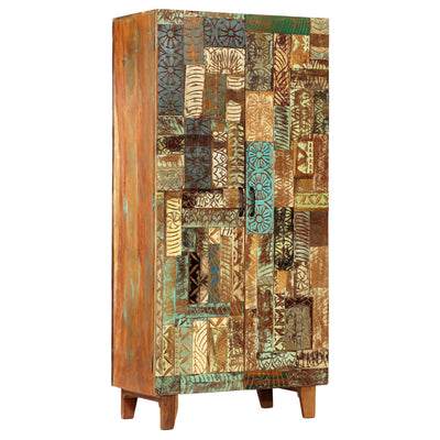 vidaXL Hand Carved Highboard 85x45x180 cm Solid Reclaimed Wood