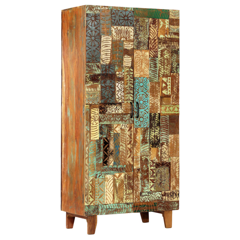 vidaXL Hand Carved Highboard 85x45x180 cm Solid Reclaimed Wood
