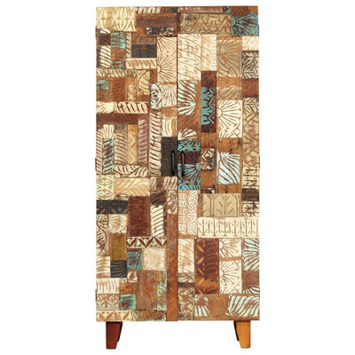 vidaXL Hand Carved Highboard 85x45x180 cm Solid Reclaimed Wood