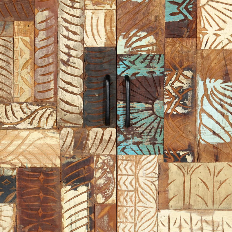 vidaXL Hand Carved Highboard 85x45x180 cm Solid Reclaimed Wood