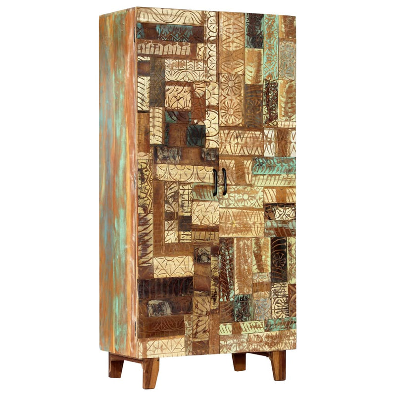 vidaXL Hand Carved Highboard 85x45x180 cm Solid Reclaimed Wood
