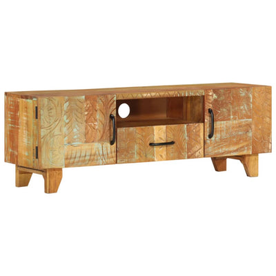 vidaXL Hand Carved TV Cabinet 120x30x40 cm Solid Reclaimed Wood