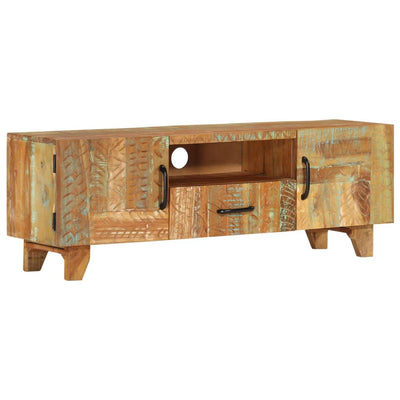 vidaXL Hand Carved TV Cabinet 120x30x40 cm Solid Reclaimed Wood