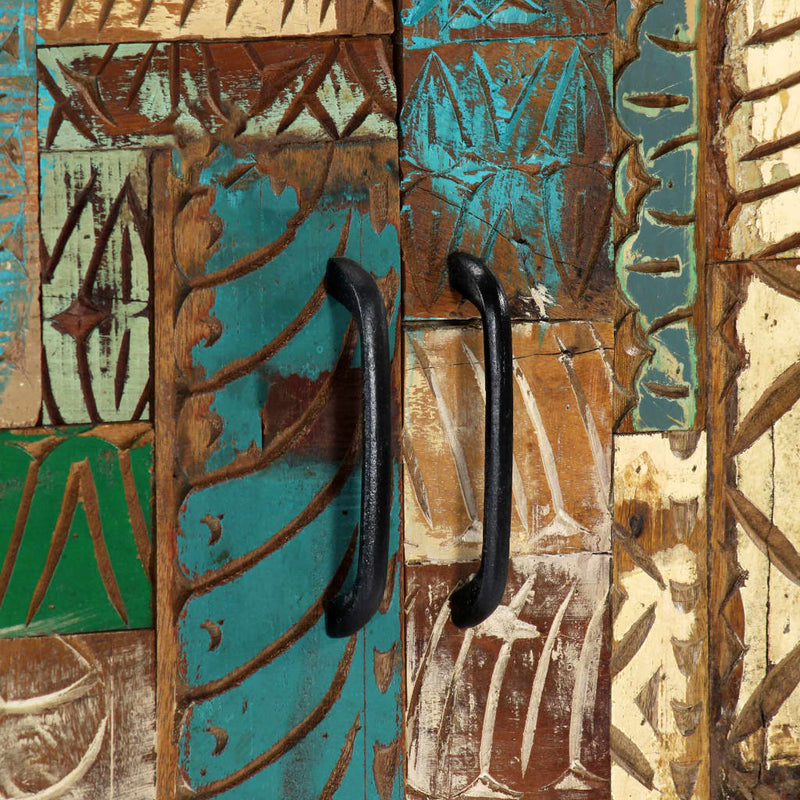 vidaXL Hand Carved Sideboard 60x30x75 cm Solid Reclaimed Wood