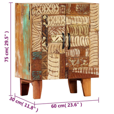 vidaXL Hand Carved Sideboard 60x30x75 cm Solid Reclaimed Wood