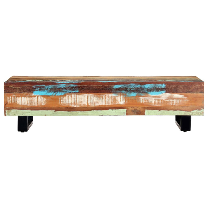 vidaXL Coffee Table 120x50x30 cm Solid Reclaimed Wood and Steel