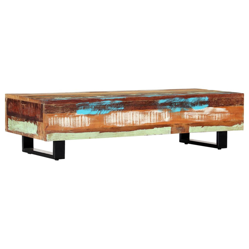 vidaXL Coffee Table 120x50x30 cm Solid Reclaimed Wood and Steel