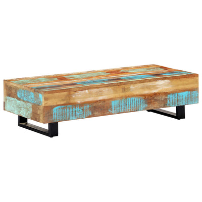 vidaXL Coffee Table 120x50x30 cm Solid Reclaimed Wood and Steel