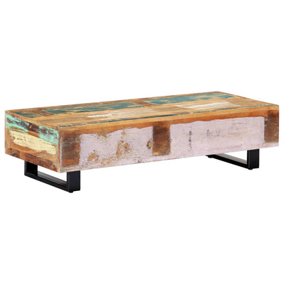 vidaXL Coffee Table 120x50x30 cm Solid Reclaimed Wood and Steel