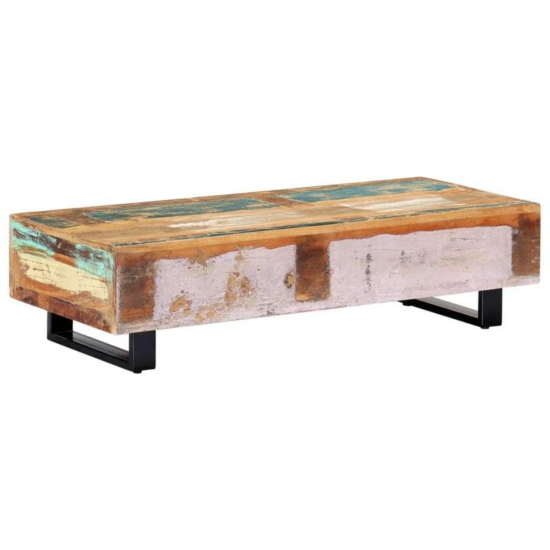 vidaXL Coffee Table 120x50x30 cm Solid Reclaimed Wood and Steel