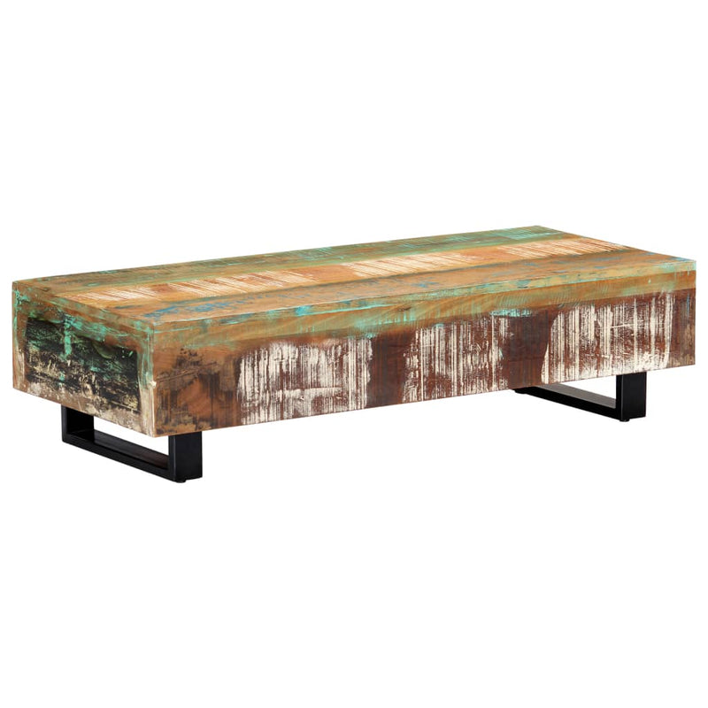vidaXL Coffee Table 120x50x30 cm Solid Reclaimed Wood and Steel