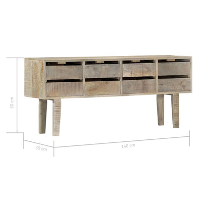 vidaXL Sideboard 140x30x60 cm Solid Mango Wood