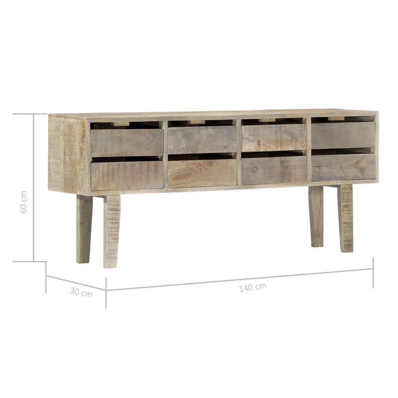 vidaXL Sideboard 140x30x60 cm Solid Mango Wood