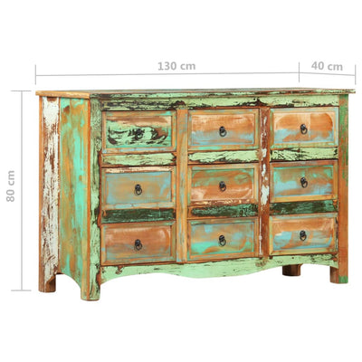 vidaXL Chest of Drawers 130x40x80 cm Solid Reclaimed Wood