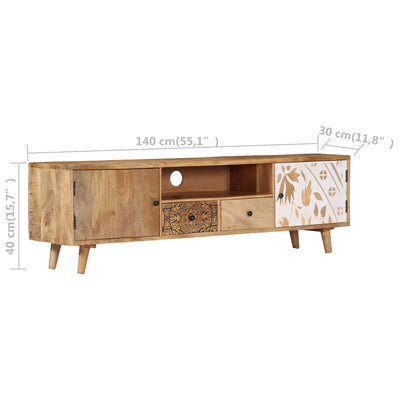 vidaXL TV Cabinet 140x30x40 cm Solid Mango Wood