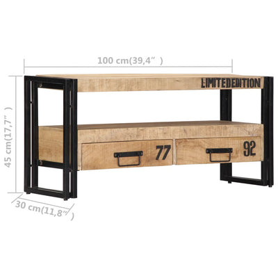 vidaXL TV Cabinet 100x30x45 cm Solid Mango Wood