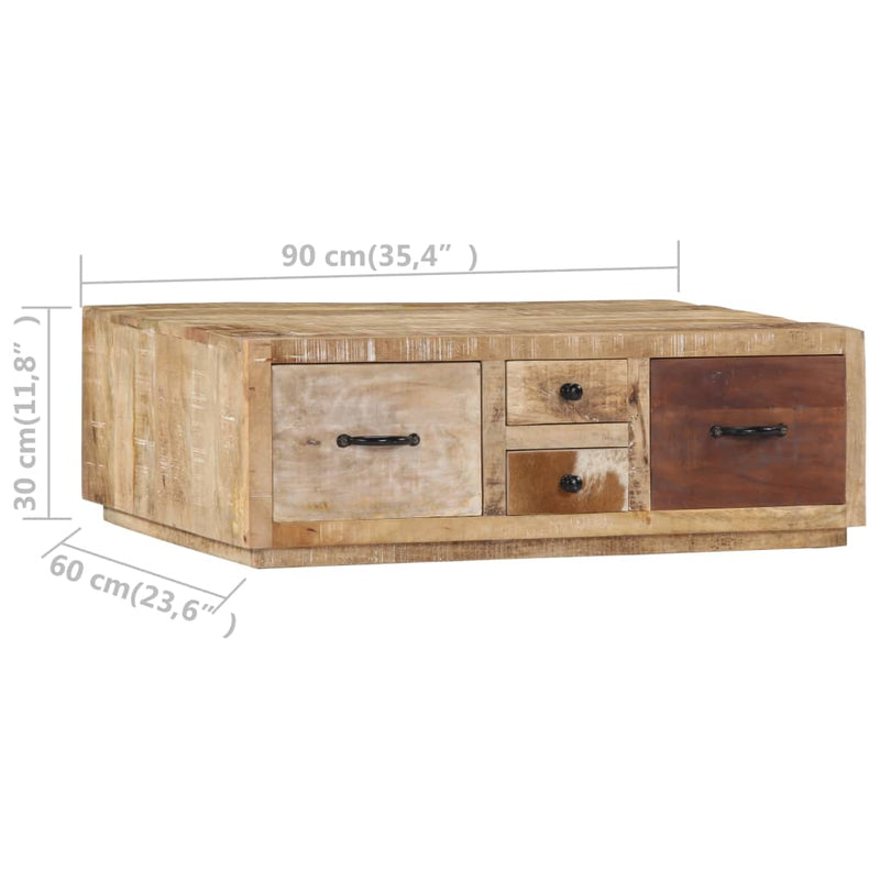 vidaXL Coffee Table 90x60x30 cm Solid Mango Wood