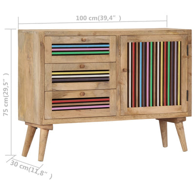 vidaXL Sideboard 100x30x75 cm Solid Mango Wood