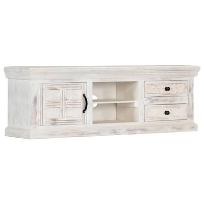 vidaXL TV Cabinet White 120x30x40 cm Solid Mango Wood