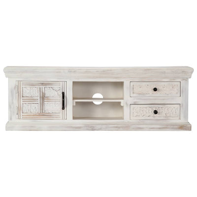 vidaXL TV Cabinet White 120x30x40 cm Solid Mango Wood