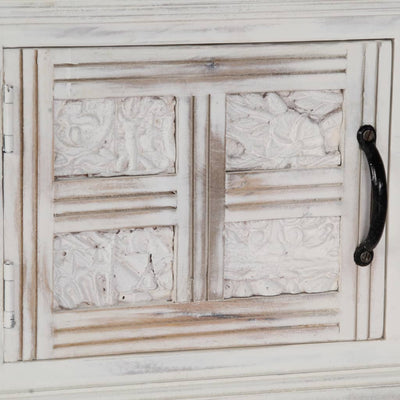 vidaXL TV Cabinet White 120x30x40 cm Solid Mango Wood