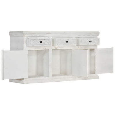 vidaXL Sideboard White 140x40x74 cm Solid Mango Wood